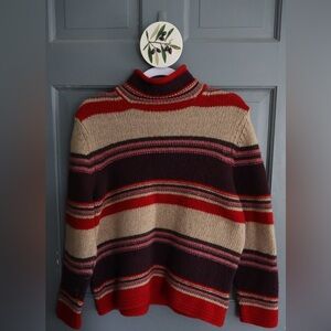 Vintage Striped Turtleneck Sweater